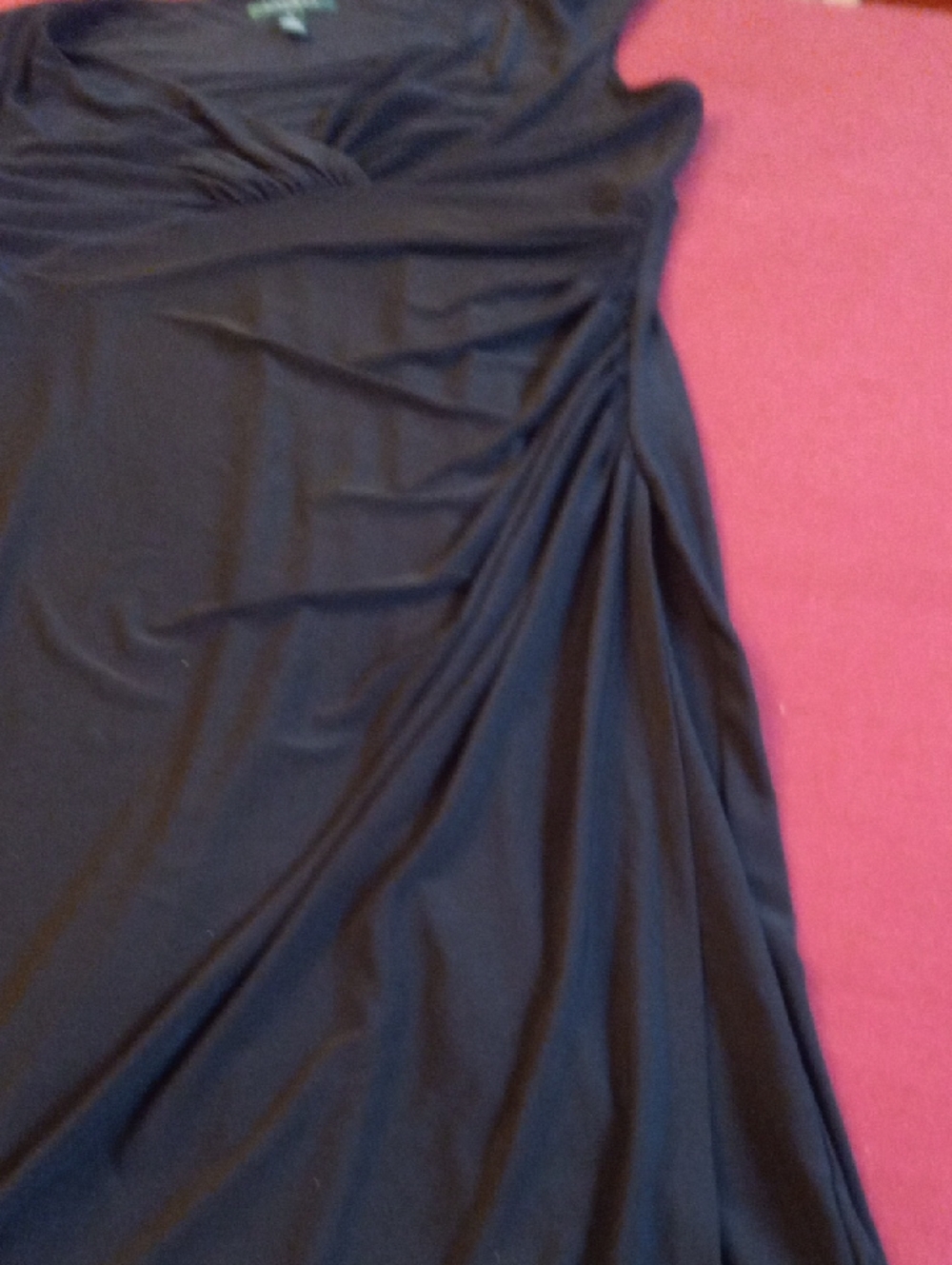 Ralph Lauren Black Ruched Midi Dress NWOT - Picture 9 of 11